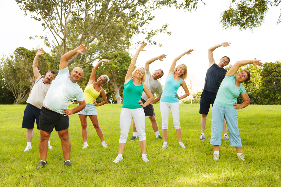 People doing flexibility exercises
